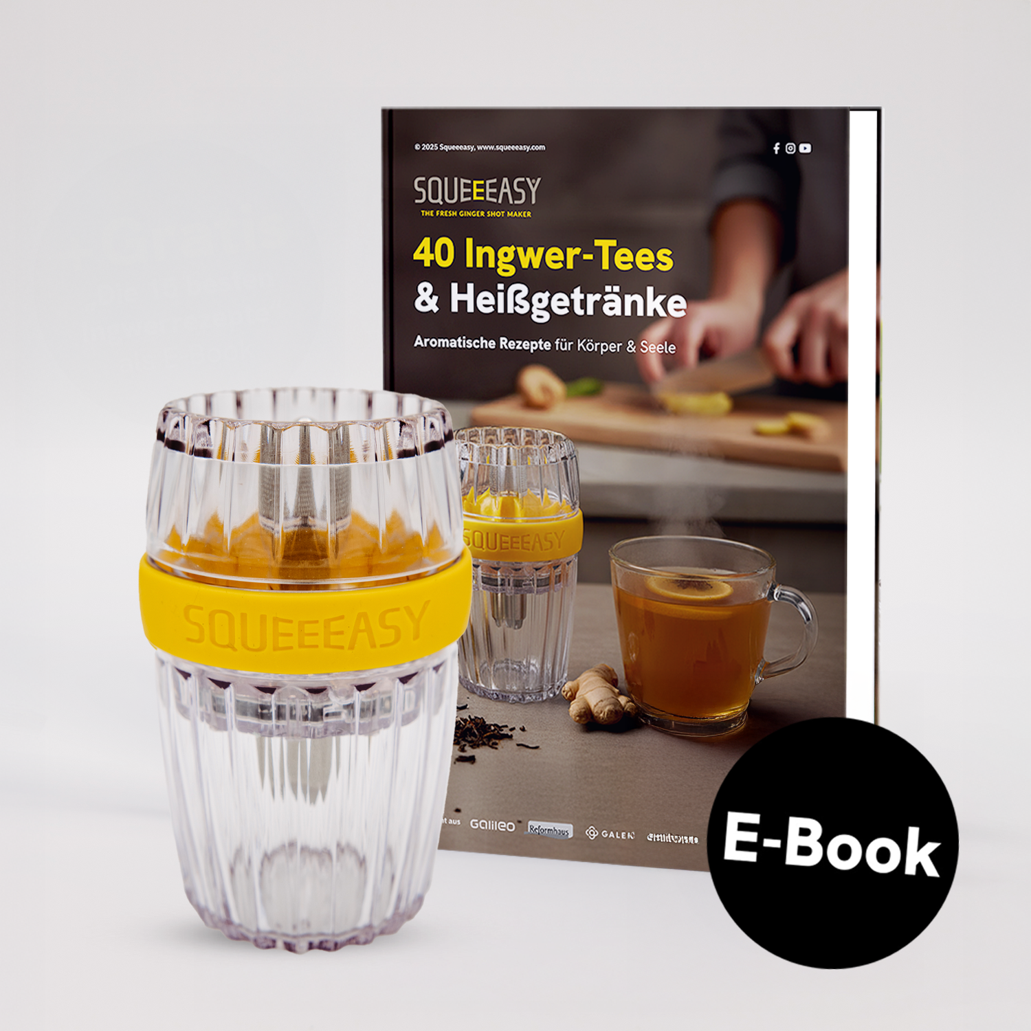Herbst-Bundle: Ingwerpresse + 40 Ingwer-Tees & Heißgetränke