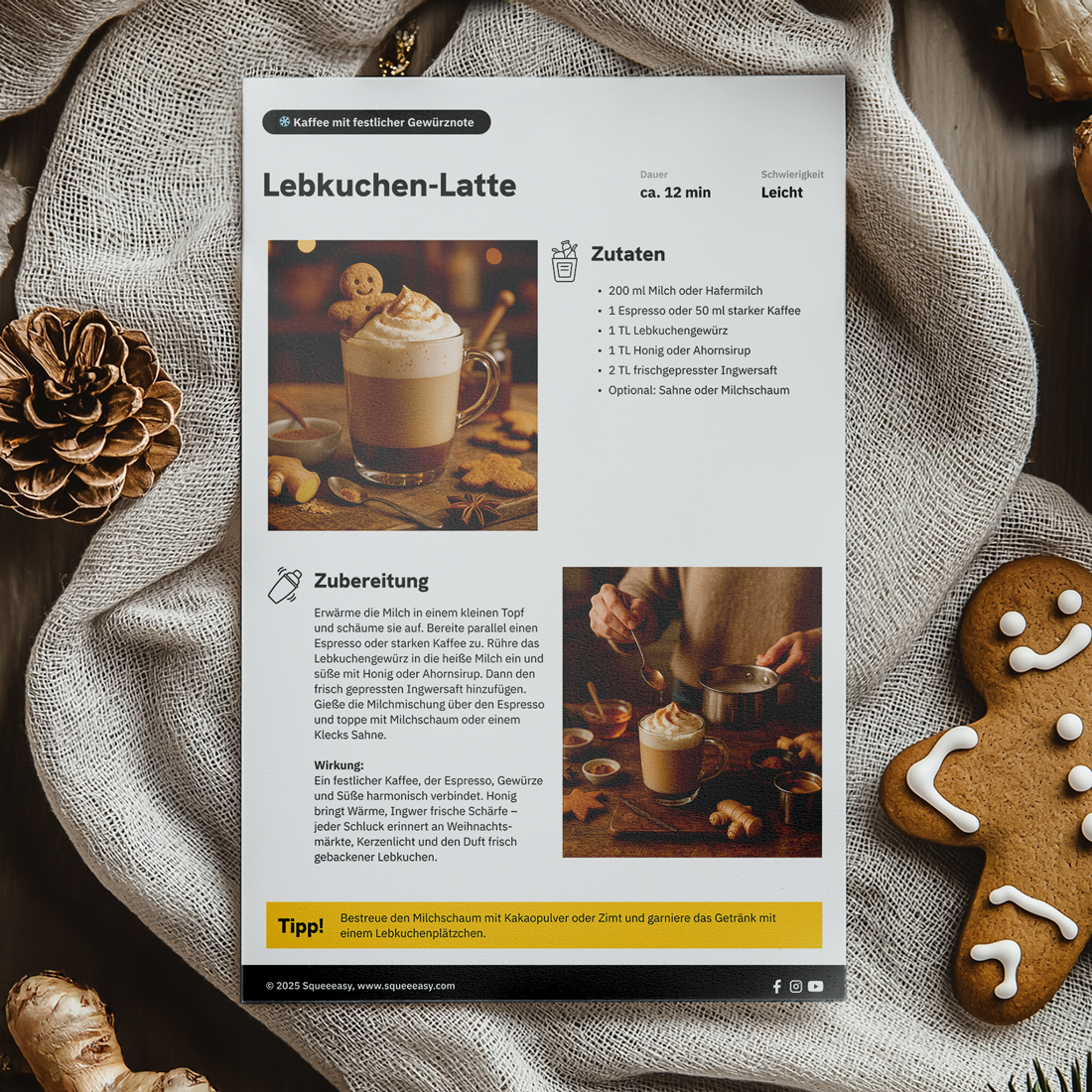 Winter-Bundle: Ingwerpresse + 40 Ingwer-Wintergetränke-Rezepte