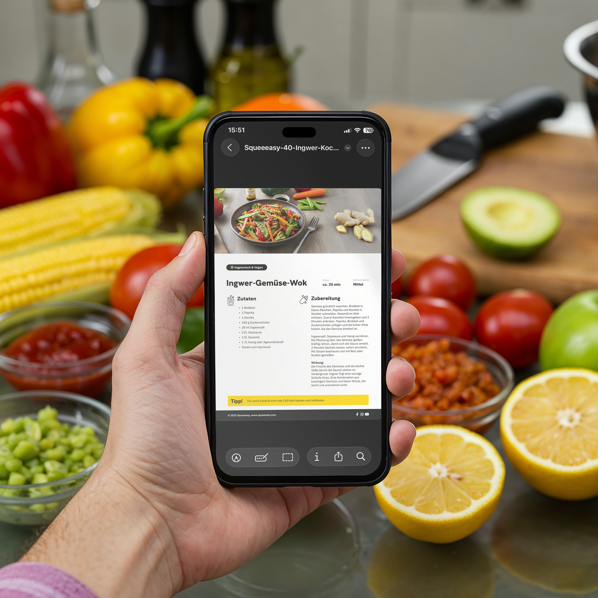 Ingwer-Kochbundle: Ingwerpresse + 40 Ingwer-Kochrezepte