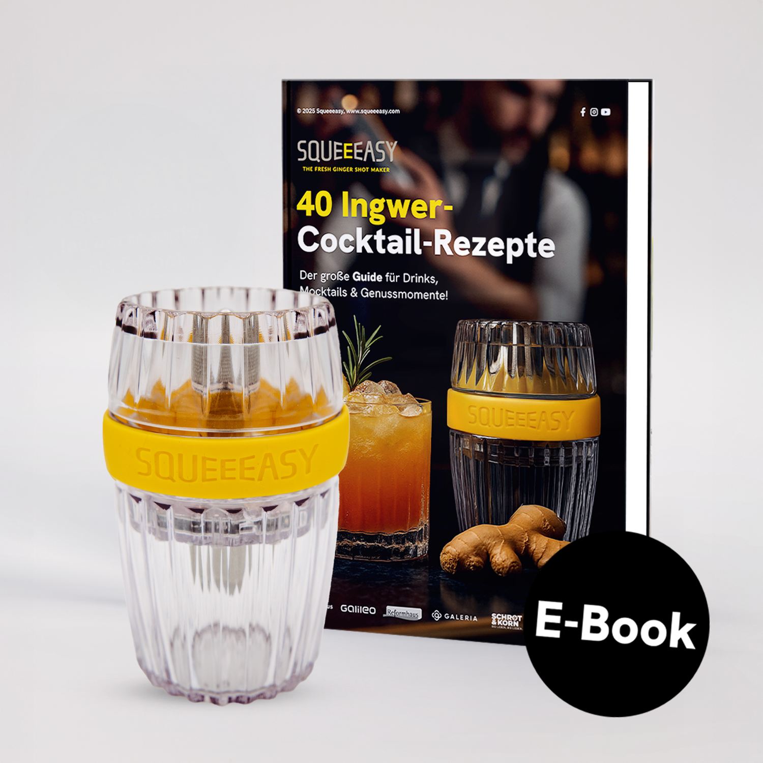 Cocktail-Bundle: Ingwerpresse + 40 Ingwer-Cocktail-Rezepte