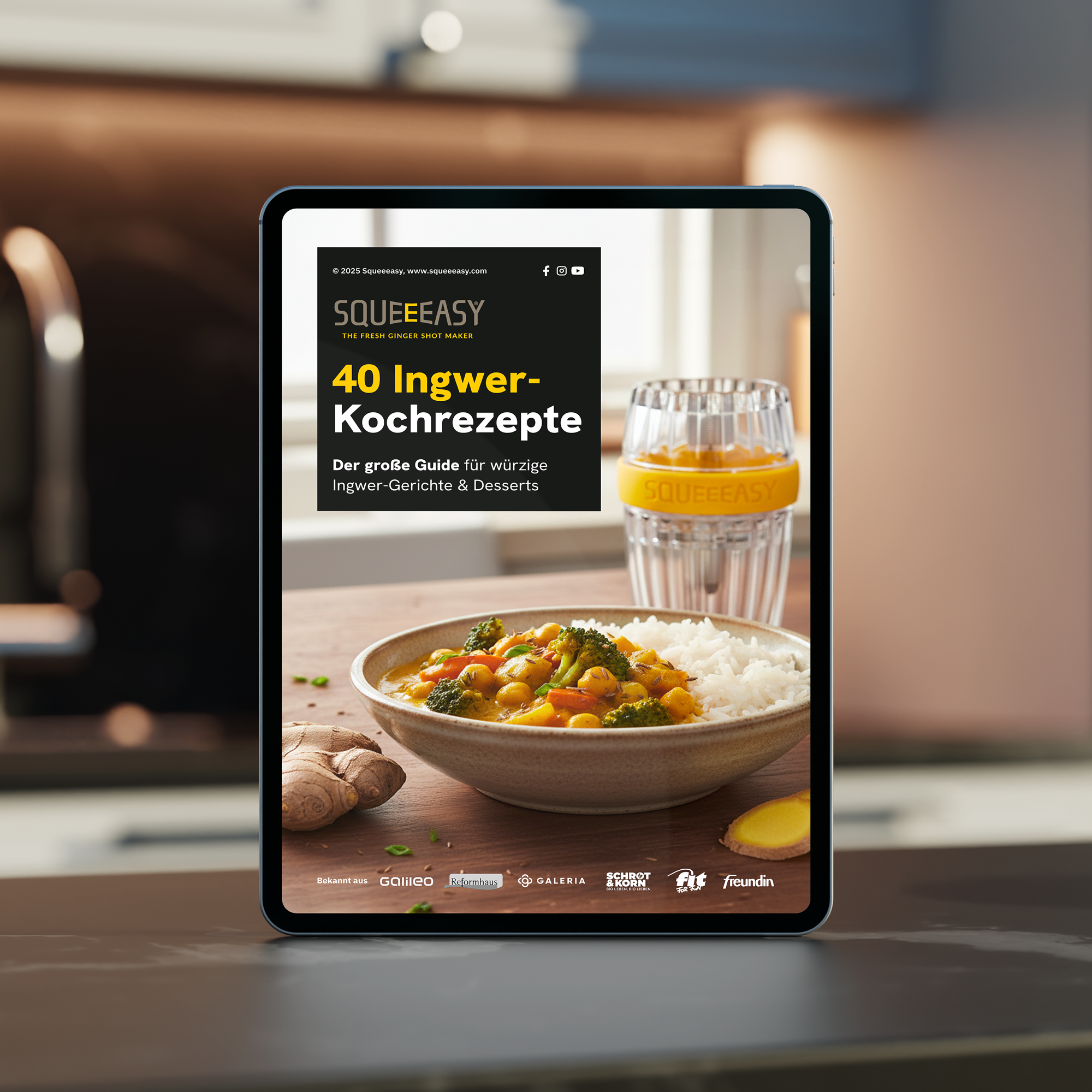 All-in-One: Ingwerpresse + 200 Ingwerrezepte